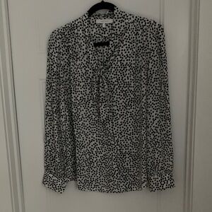 Lark & Ro Black and White Polka Dot Blouse